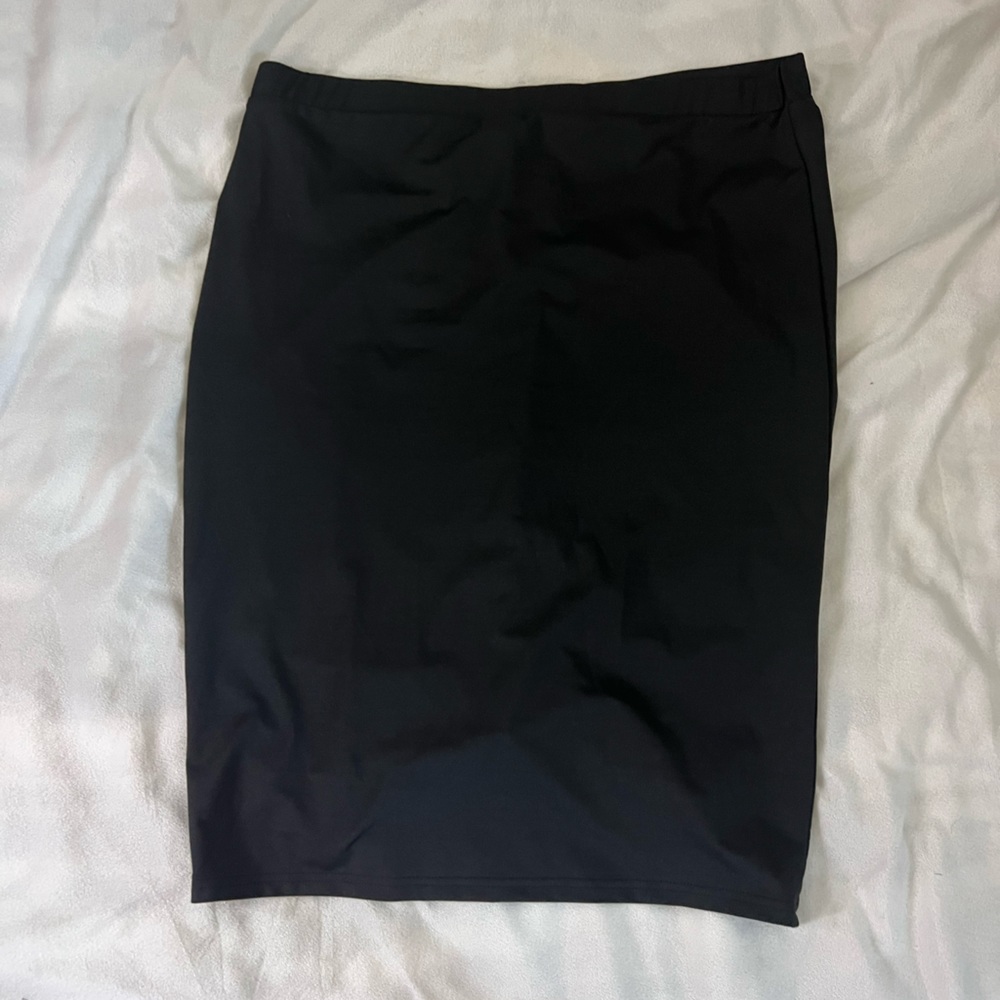 Shein curve one XL black pencil skirt ruched back 0218